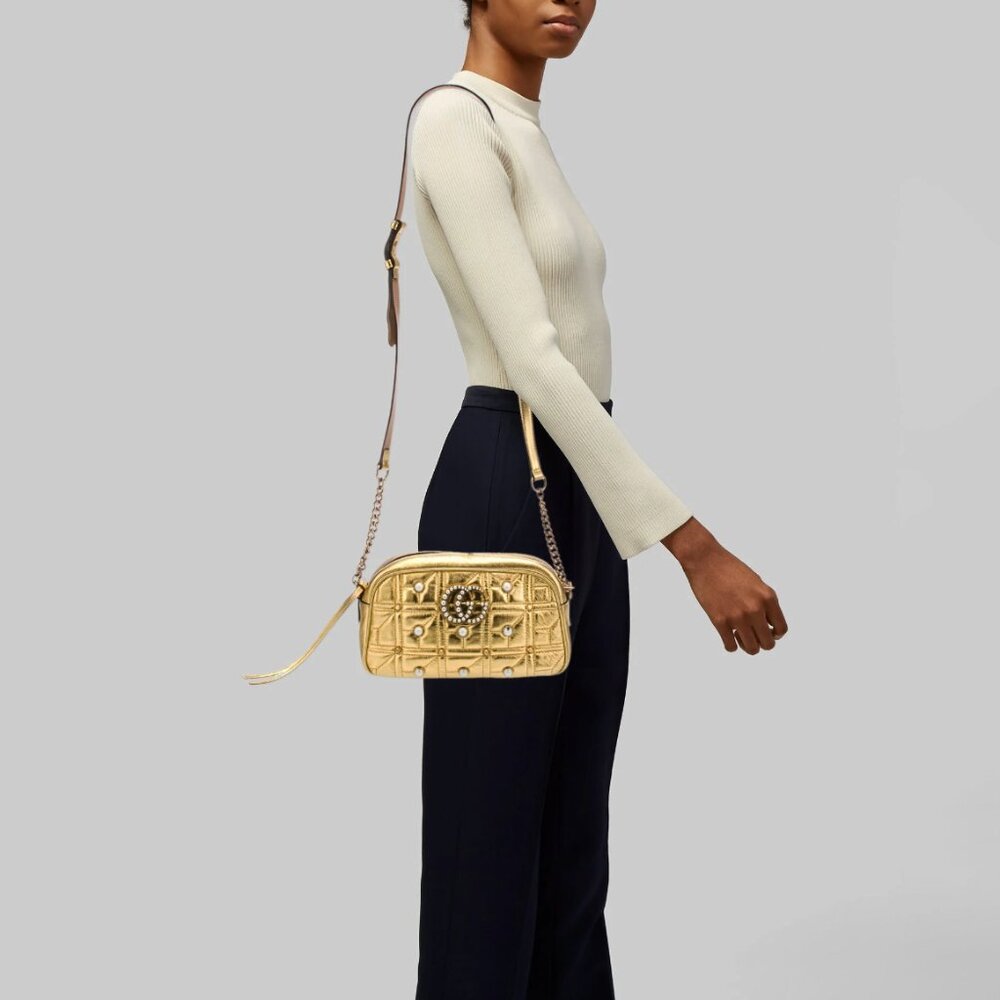 Gucci GG Marmont Pearly Matelassé Leather Crossbody Bag - Picture 10 of 10